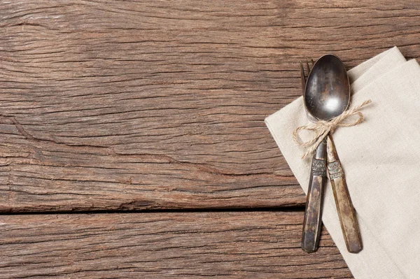 Old spoon and fork — Stock Photo, Image