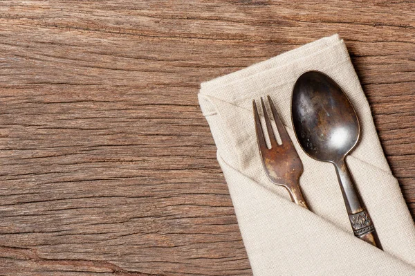 Old spoon and fork — Stock Photo, Image