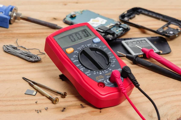 red digital multimeter