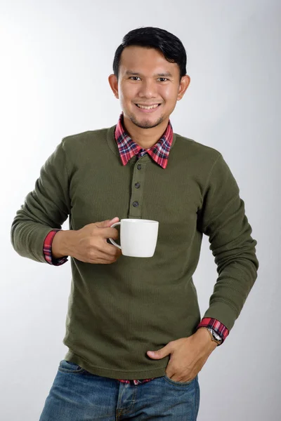 Man and coffee mug — Stock Photo, Image