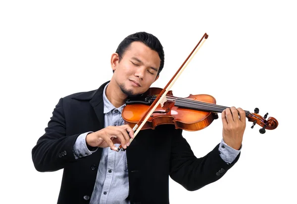 Violinist over white — Stock Photo, Image