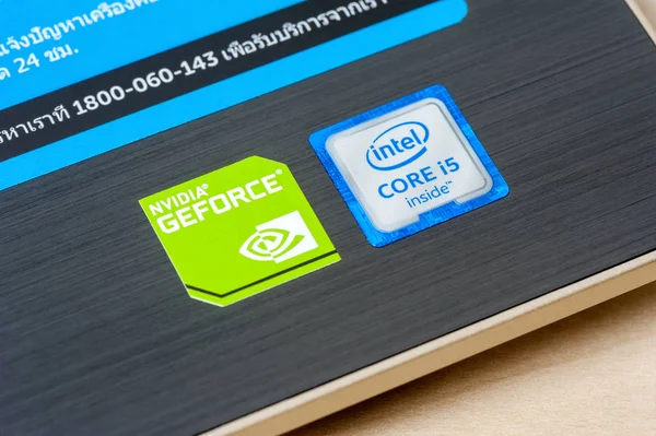 Nvidia and Intel Sticker — Stock Photo, Image