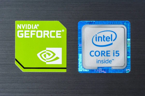 Nvidia ve Intel Yapıştırıcısı Telifsiz Stok Fotoğraflar