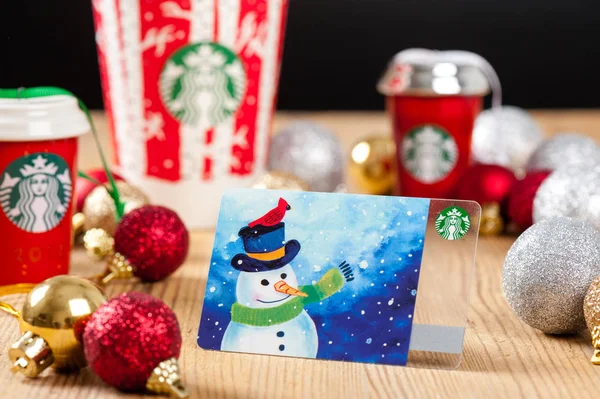 Lembrança Starbucks no Natal — Fotografia de Stock