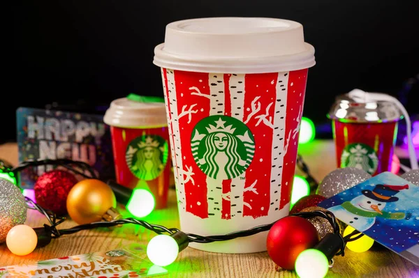 Lembrança Starbucks no Natal — Fotografia de Stock