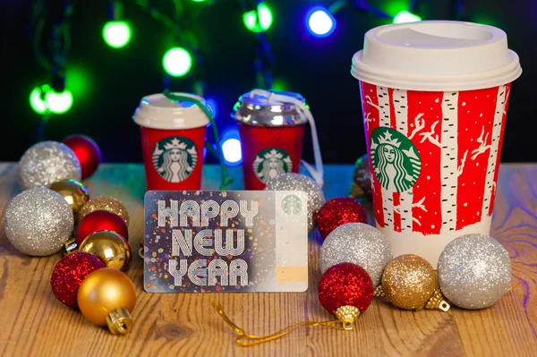 Lembrança Starbucks no Natal — Fotografia de Stock