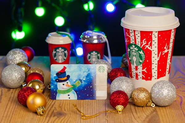 Lembrança Starbucks no Natal — Fotografia de Stock