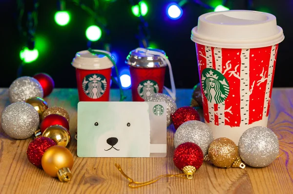 Lembrança Starbucks no Natal — Fotografia de Stock