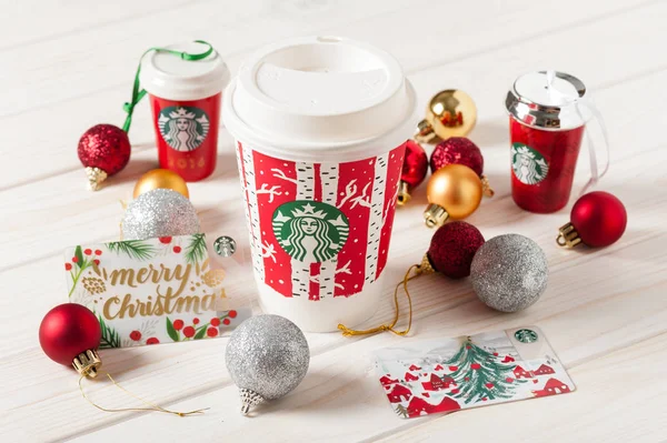 Lembrança Starbucks no Natal — Fotografia de Stock