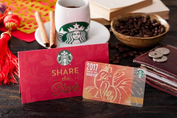 Starbucks belöningskort — Stockfoto