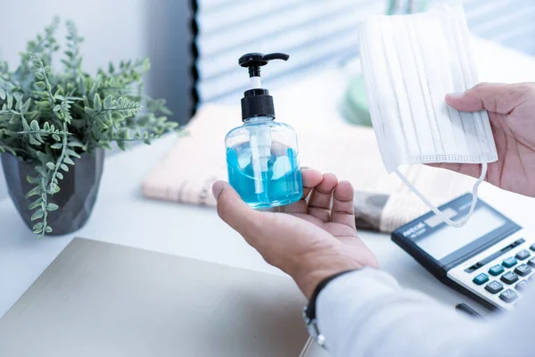 Händewaschen Mit Alkoholgel Zur Händedesinfektion Konzept Zur Prävention Der Coronavirus — Stockfoto