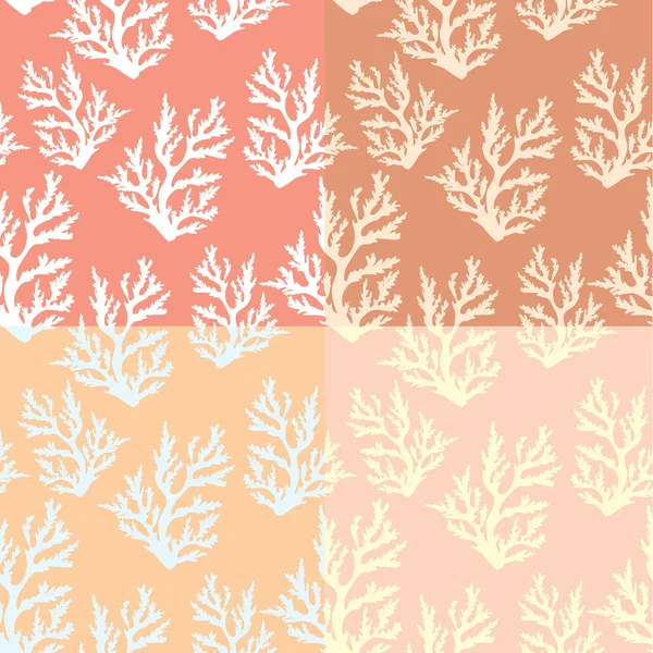 Set of coral seamless pattern. — Stock Vector