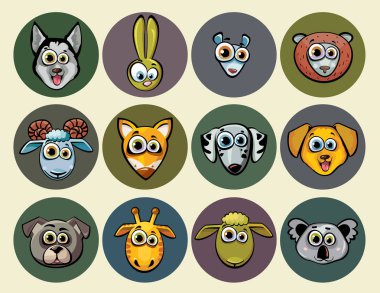 hayvan simge kümesi.