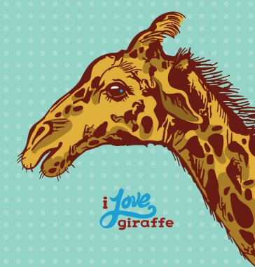 Grafik zürafa. El çizim şekil.