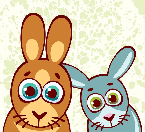 Bunny family. Cartoon rabbits. — Stock Vector