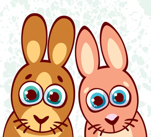 Cartoon rabbits. Animal vector illustration. — Stock Vector