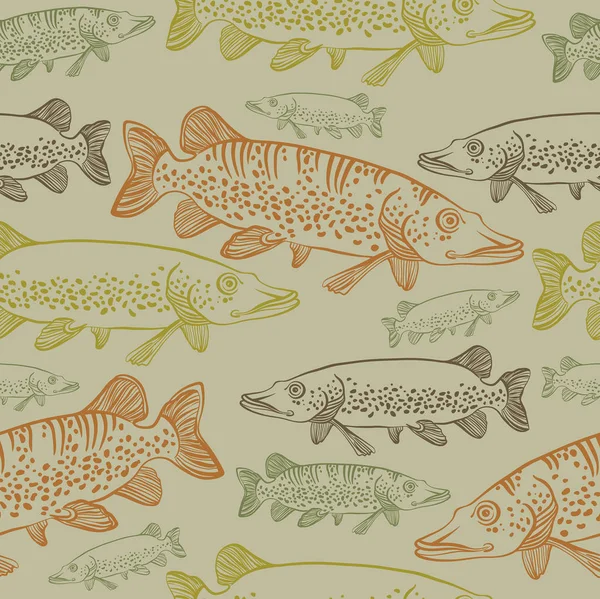 mızrakları ile Seamless modeli. Vektör balık.