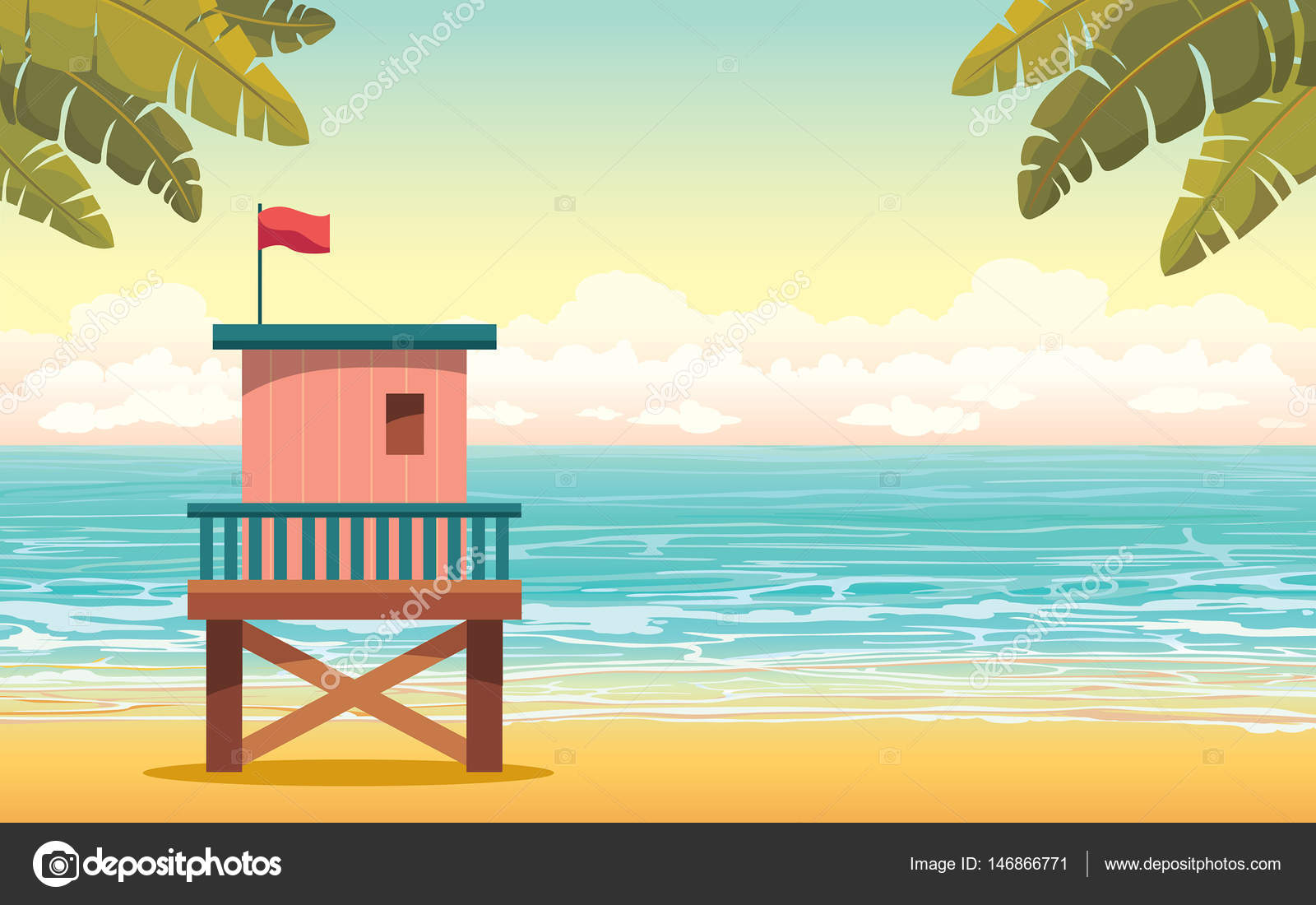 áˆ Paisaje Playa Dibujo Animado De Stock Dibujos Paisaje De Dibujos Animados Verano Playa Descargar En Depositphotos