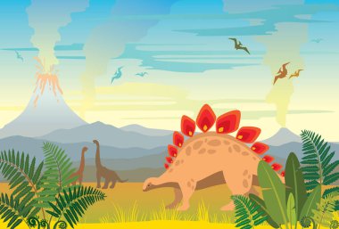 Volkanlar ve dinozorlar, tarih öncesi yatay.