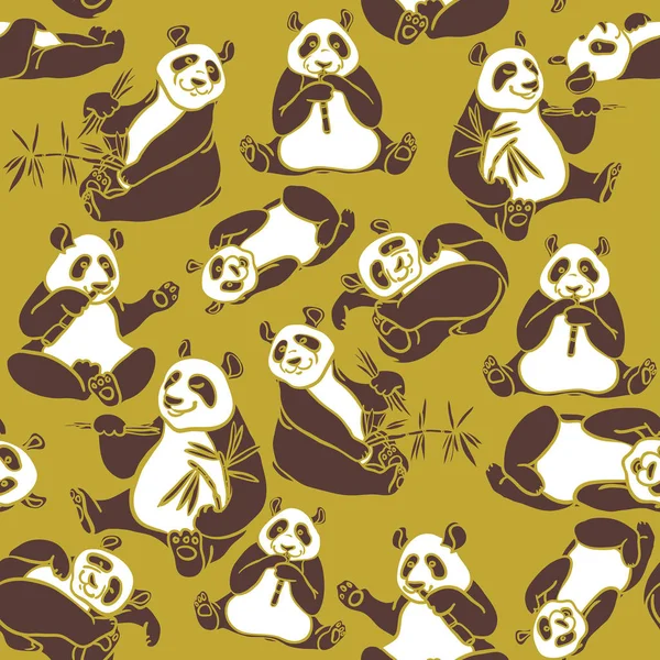 Patrón sin costuras con pandas . — Vector de stock