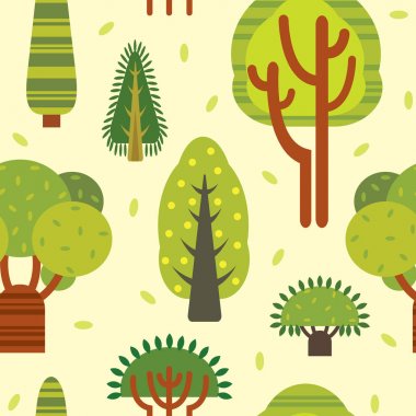 Ağaçları ile yaz Dikişsiz desen.