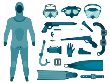 Balık avı malzemeleri. Sualtı avcısı.