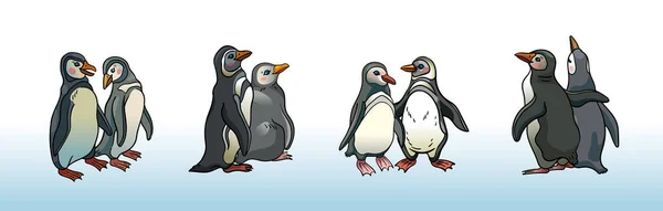 Zestaw pingwinów magellanowych. — Wektor stockowy