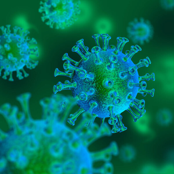 Digital illustration of a virus