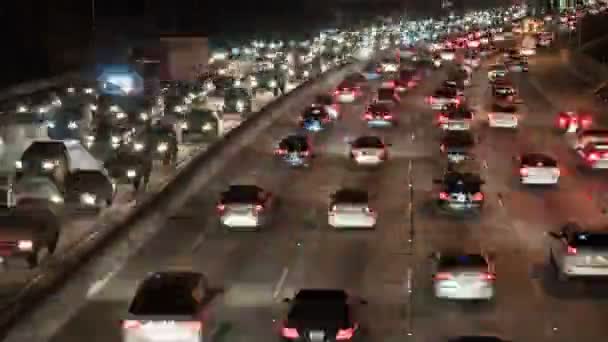 Los Angeles City nacht verkeer — Stockvideo