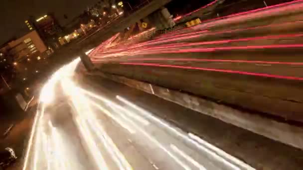 Estrias timelapse faróis do carro — Vídeo de Stock