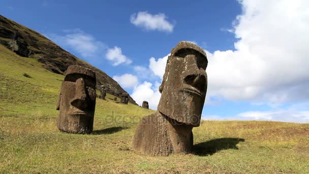 Timelapse posąg moai Wyspa Wielkanocna — Wideo stockowe