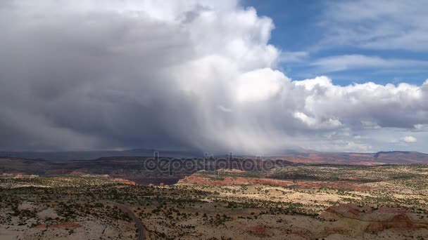 Deserto paesaggio gigante nube ombra timelapse — Video Stock