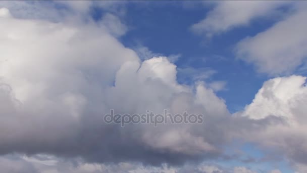 Cumulus wolken in de lucht — Stockvideo
