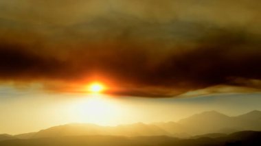 doğal dağ silsilesi günbatımı timelapse