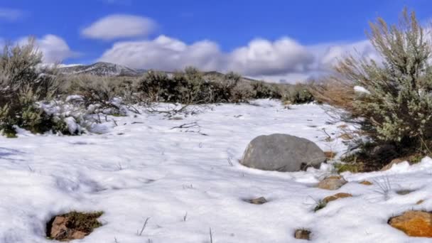 Fusión de nieve paneo — Vídeos de Stock