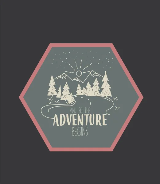 And so adventure begins illustration . — Stock Vector