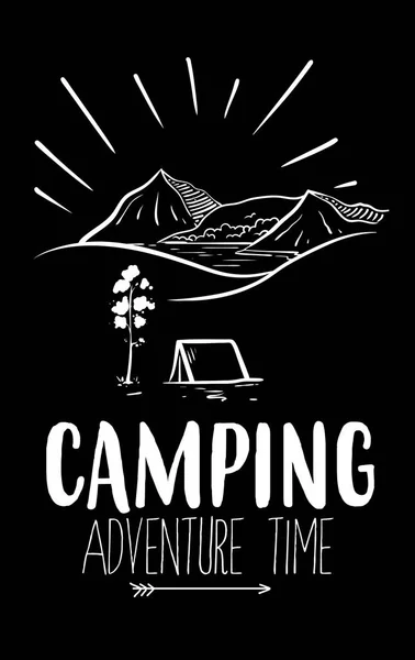 Vectorillustratie van camping landschap. — Stockvector