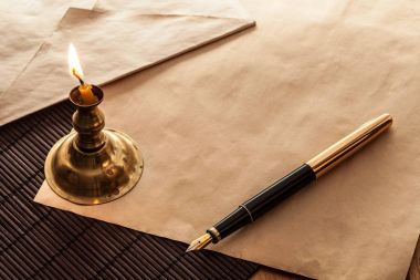 Vintage kalem ve mektup