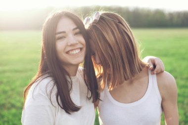 Young pretty girls having fun