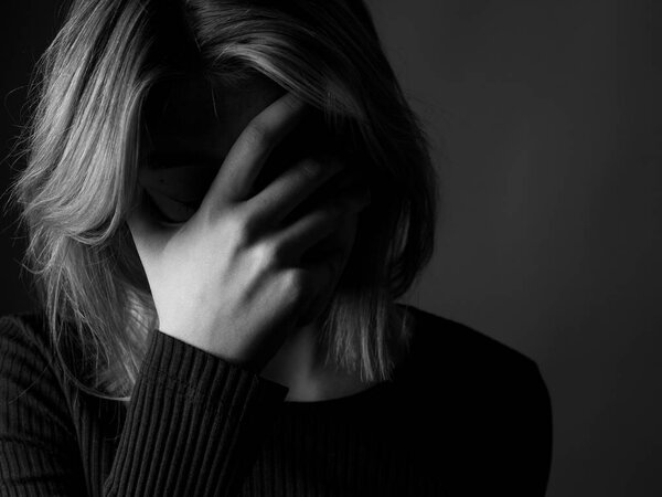 Frightened young woman