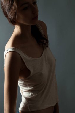 Uzun Fuarı güzel kadın var. Stüdyo portre