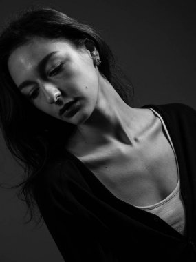 Uzun Fuarı güzel kadın var. Stüdyo portre