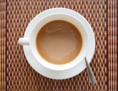 Vietnamca anlık kahve üstten görünüm egzotik Asya mat ile sıcak 