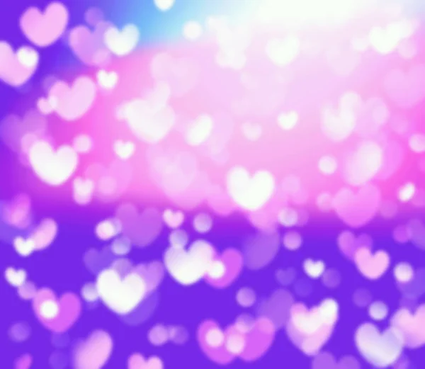 Heart bokeh on violet and pink background — Stock Photo, Image