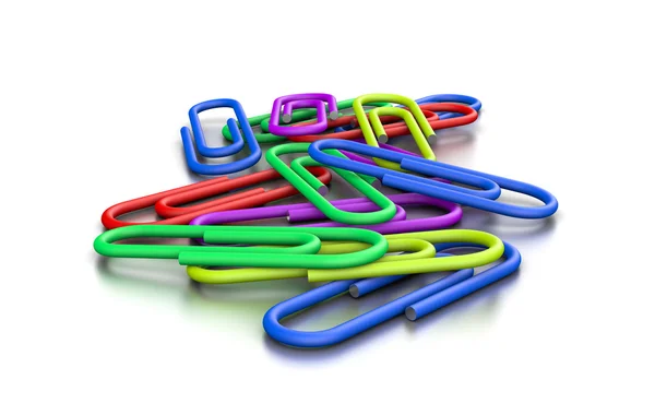Heap of Colorful Paperclips — Stock Photo, Image