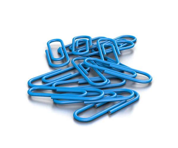 Heap of Blue Paperclips — Stock Photo, Image