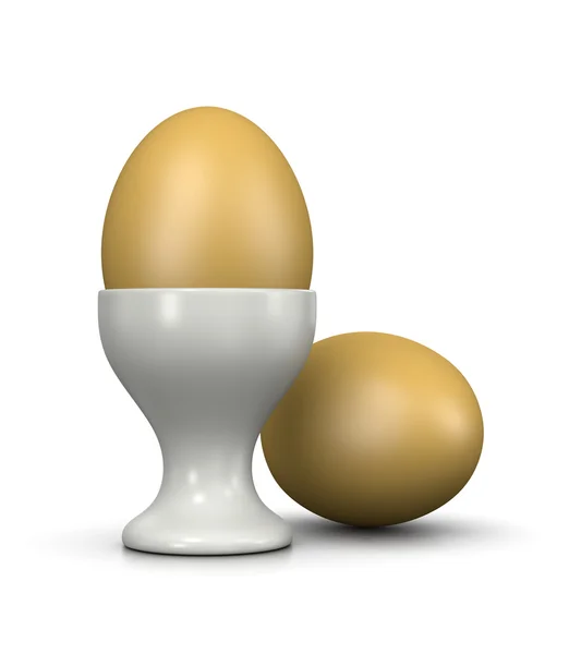 Witte egg cup — Stockfoto