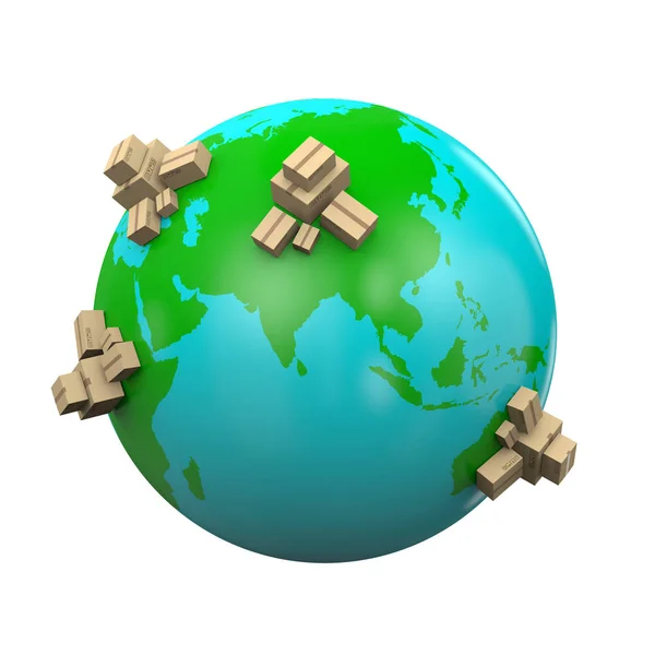 Worldwide Shipping Illustration — Stock Photo, Image