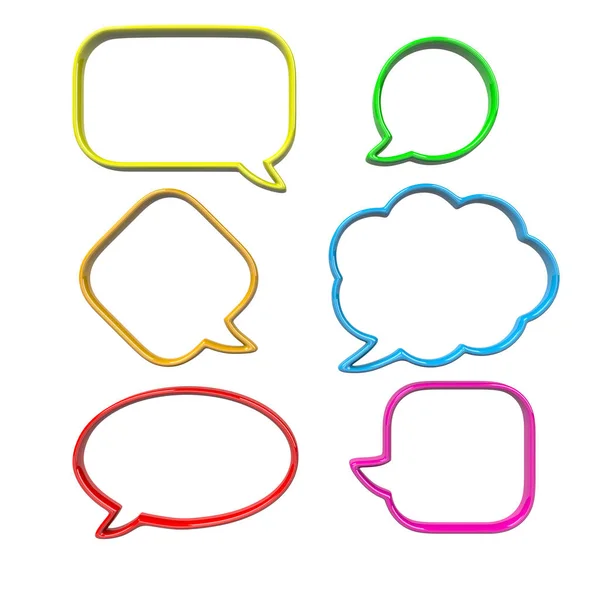 3D Comic Speech Bubbles Set — Stock Photo, Image