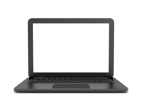 Beyaz arka planda siyah dizüstü bilgisayar — Stok fotoğraf